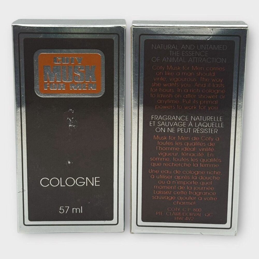 Vtg Coty Musk For Men Cologne 1.9 Oz 57 ml 2 Bottles NEW In Box